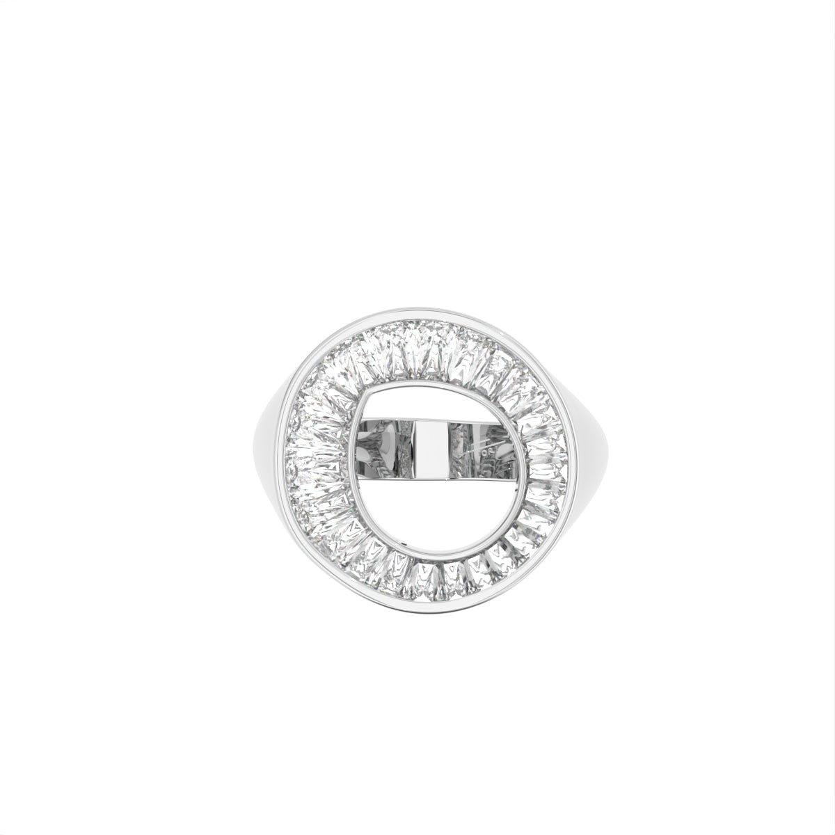 18K White Gold Baguette Diamond Ring — TOP