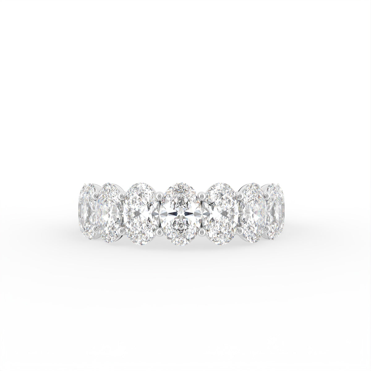 vimg:FJ4625|vimg:FJ4629|vimg:FJ4632|14K White Gold Eternity Oval Diamond Ring — TOP