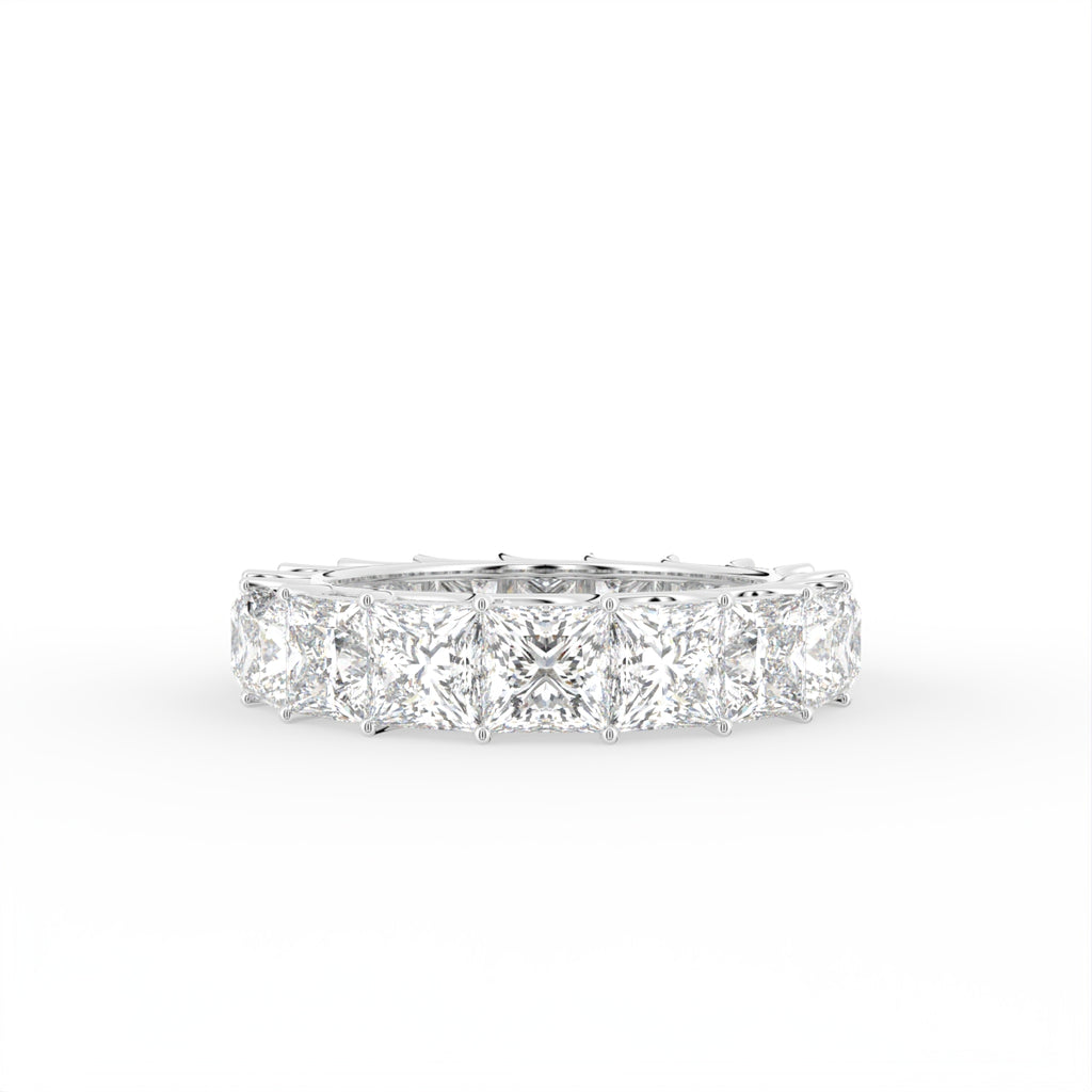 14K White Gold Full Eternity Princess Diamond Ring — TOP