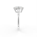 18K Bespoke Oval Diamond Engagement Ring — SIDE