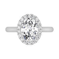 18K Halo Oval Diamond Ring — TOP