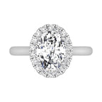 18K Halo Oval Diamond Ring — TOP