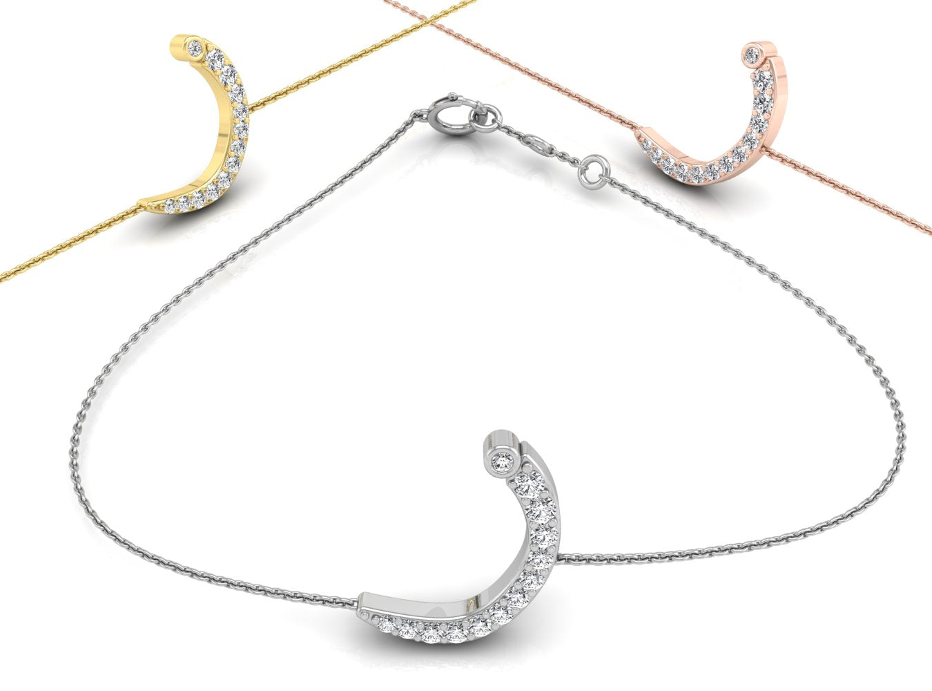 18K Arabic Alphabet Diamond Bracelet — 3 COLOR