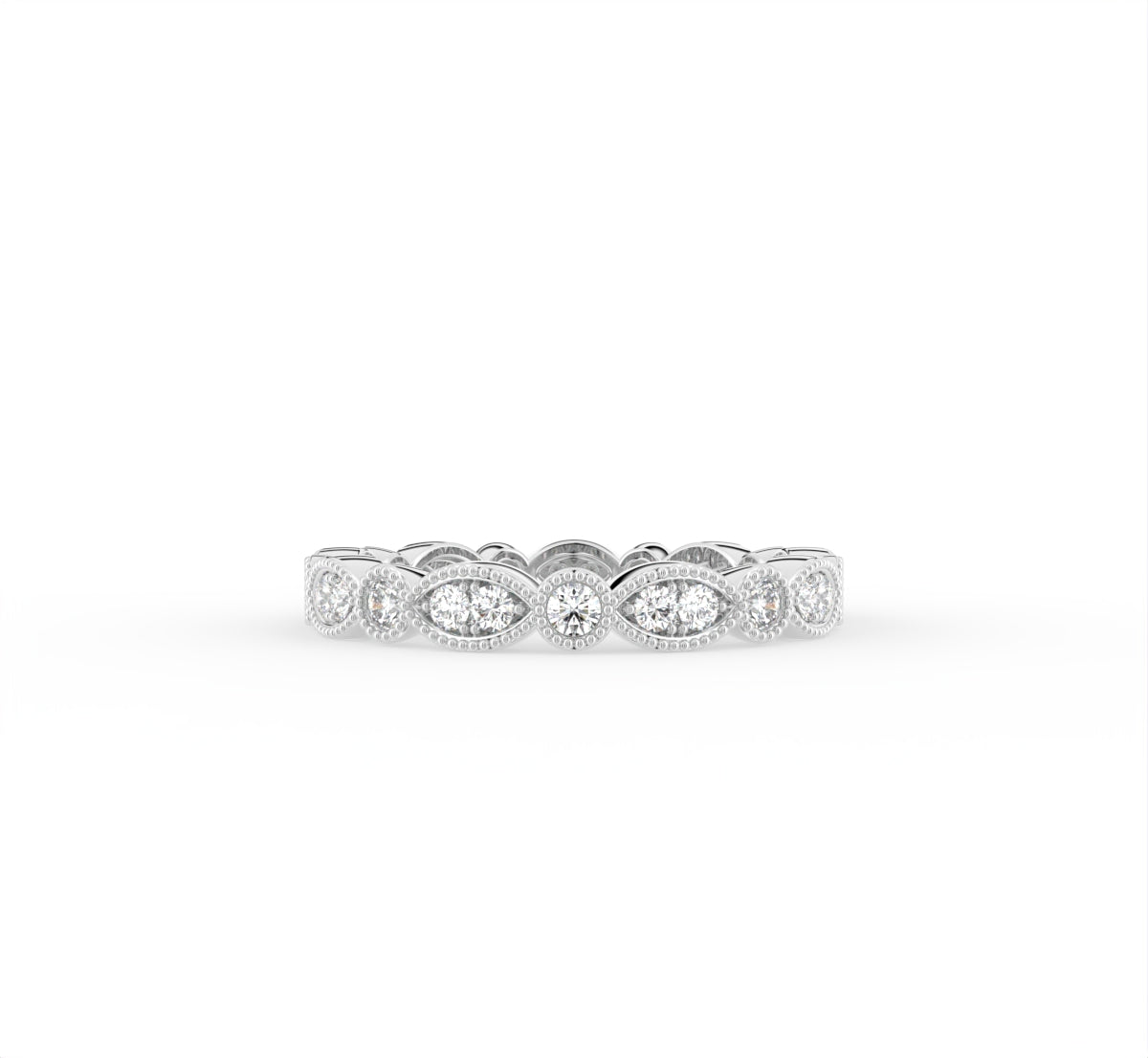 18K Eternity Bezel Diamond Ring — TOP