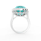18K Halo Oval Statement Diamond Ring — FRONT