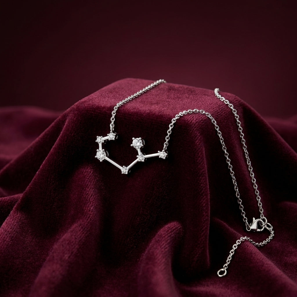 18K Constellation Round Diamond Pendant