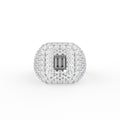 18K Bespoke Baguette Pavé Diamond Ring — TOP