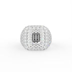 18K Bespoke Baguette Pavé Diamond Ring — TOP
