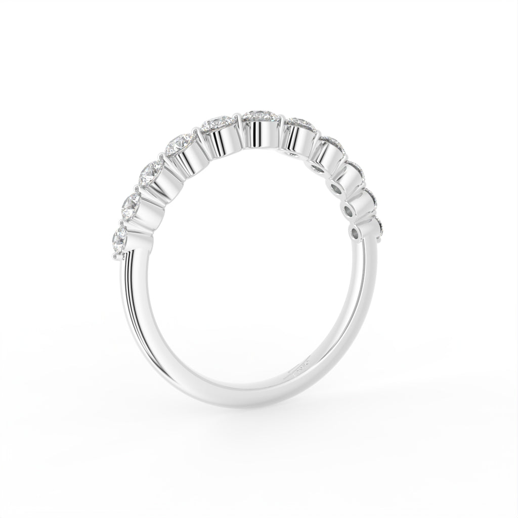 18K Half Eternity Diamond Ring — 3D VIEW