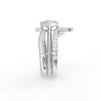 18K Yellow Gold Bespoke Princess Diamond Ring Set — SIDE