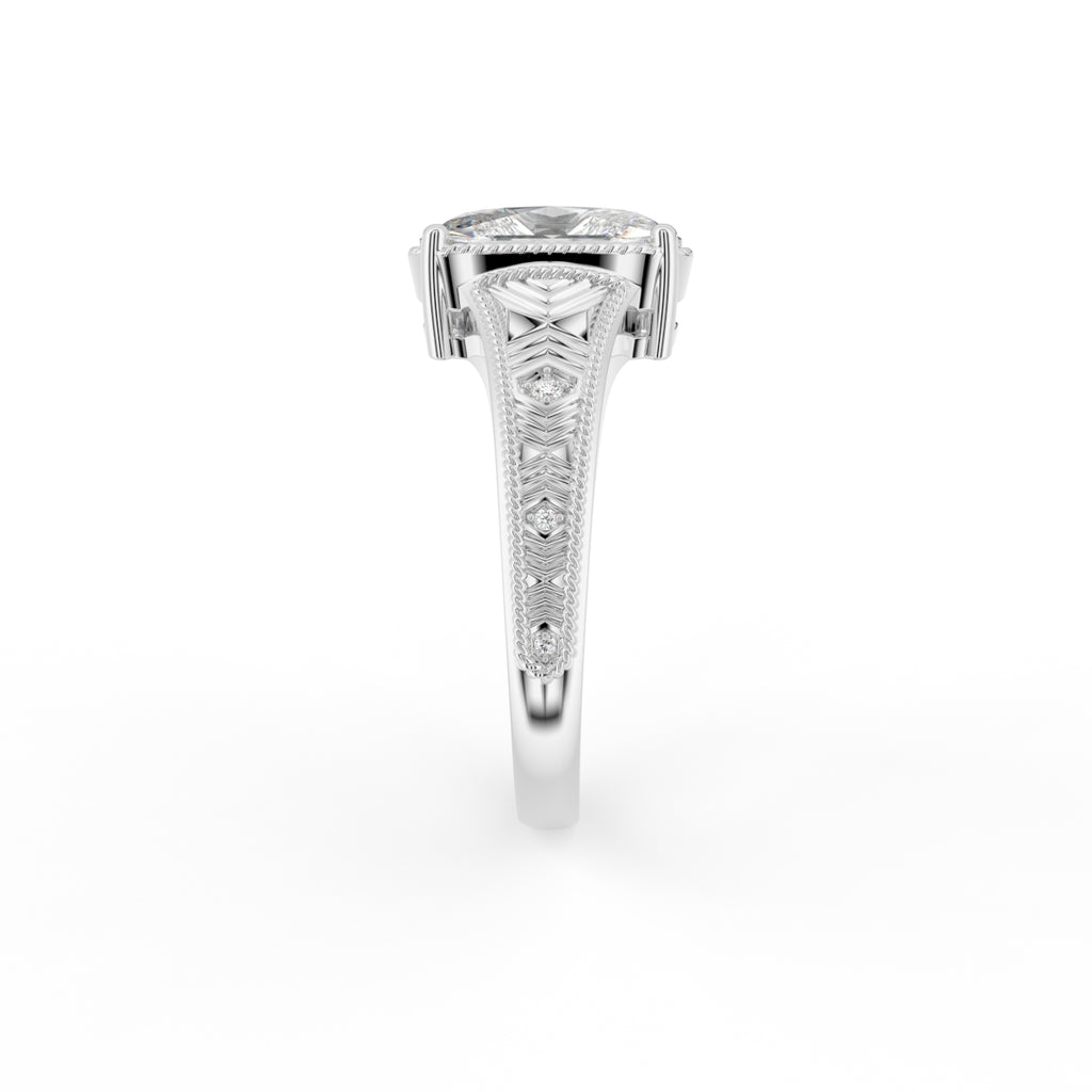 18K Solitaire Diamond Ring — SIDE