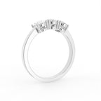 18K White Gold Trilogy Oval Diamond Ring — 3D VIEW