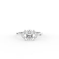 vimg:FJ2377|vimg:FJ6978|18K White Gold Trilogy Cushion Diamond Ring — TOP