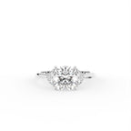 vimg:FJ2377|vimg:FJ6978|18K White Gold Trilogy Cushion Diamond Ring — TOP