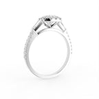 18K Halo Emerald Diamond Ring — 3D VIEW