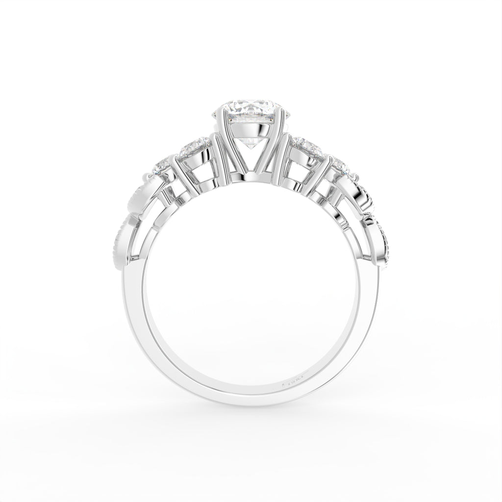 18K Bespoke Round Diamond Ring — FRONT