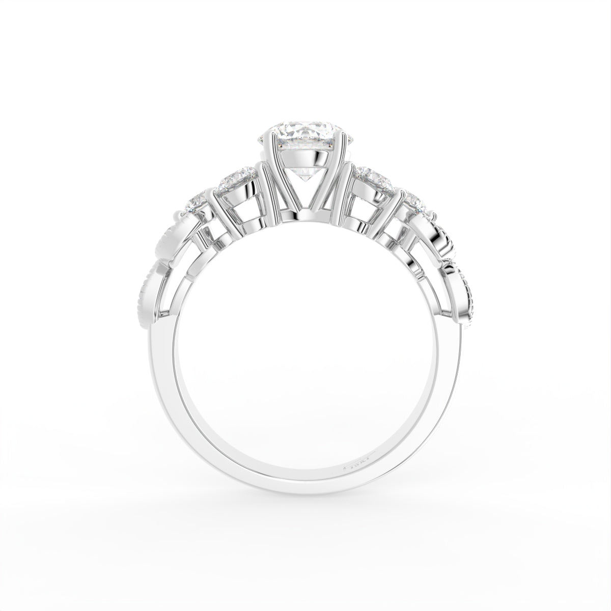 18K Bespoke Round Diamond Ring — FRONT