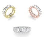 vimg:FJ5127|vimg:FJ5223|14K White Gold Full Eternity Emerald Diamond Ring — 3 COLOR