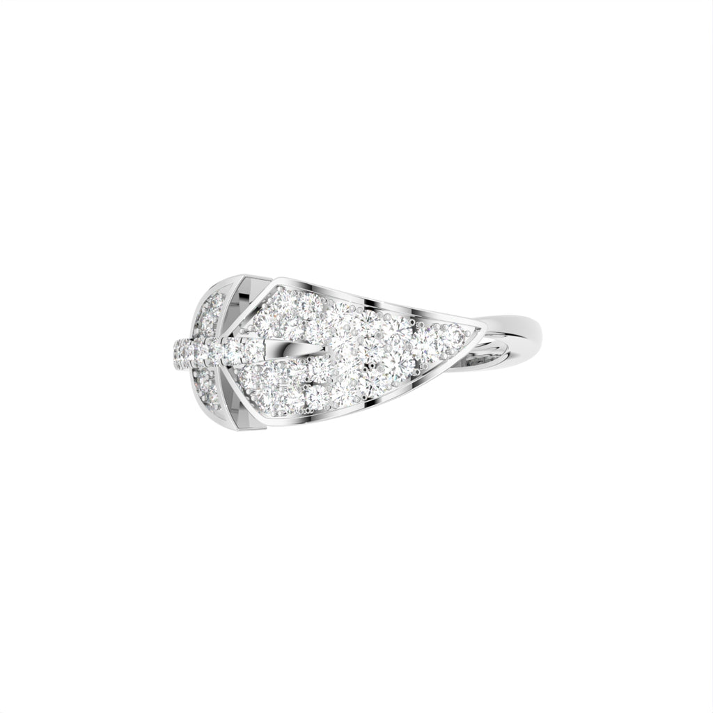 18K White Gold Bespoke Round Diamond Ring — TOP