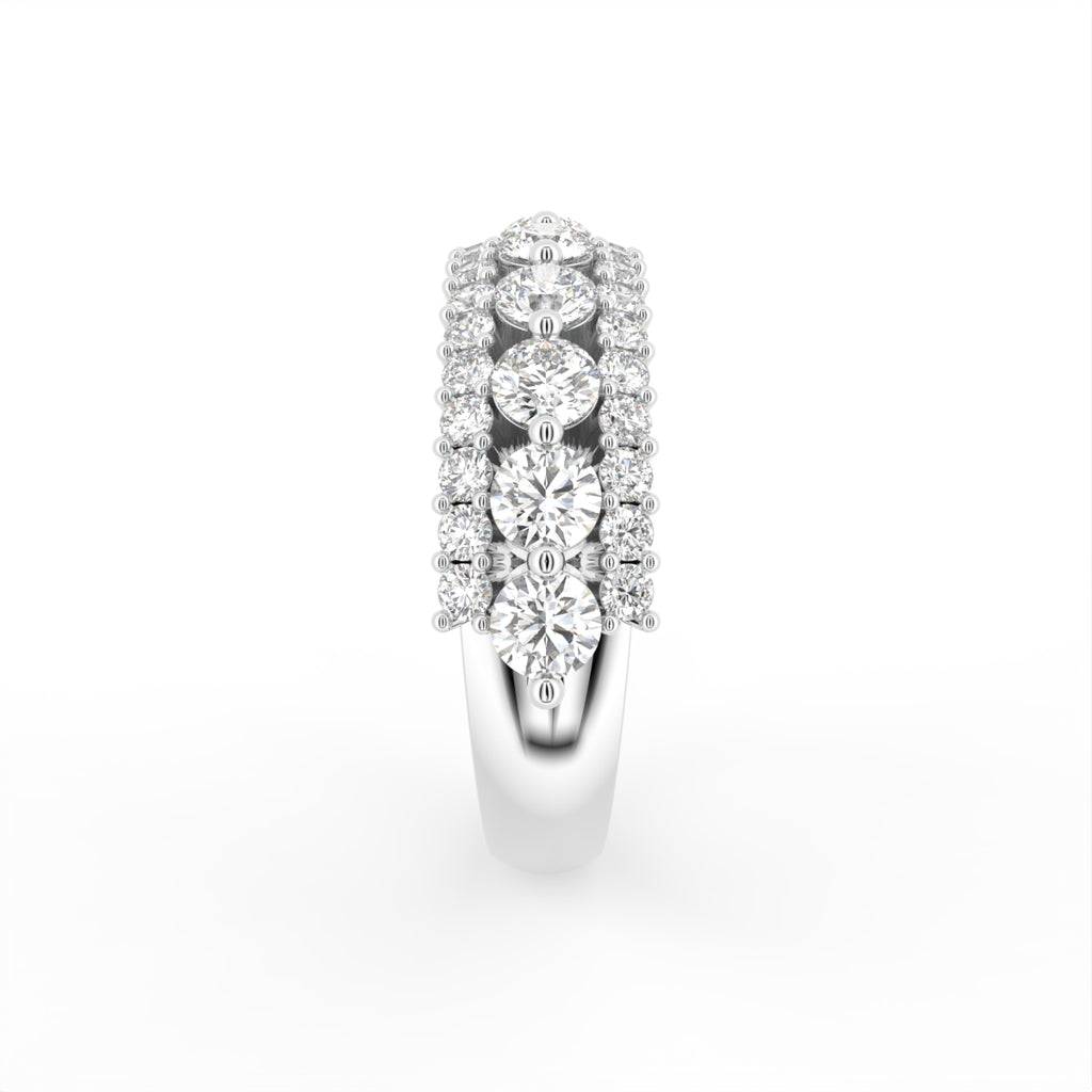 18K Rose Gold Eternity Round Diamond Ring — SIDE