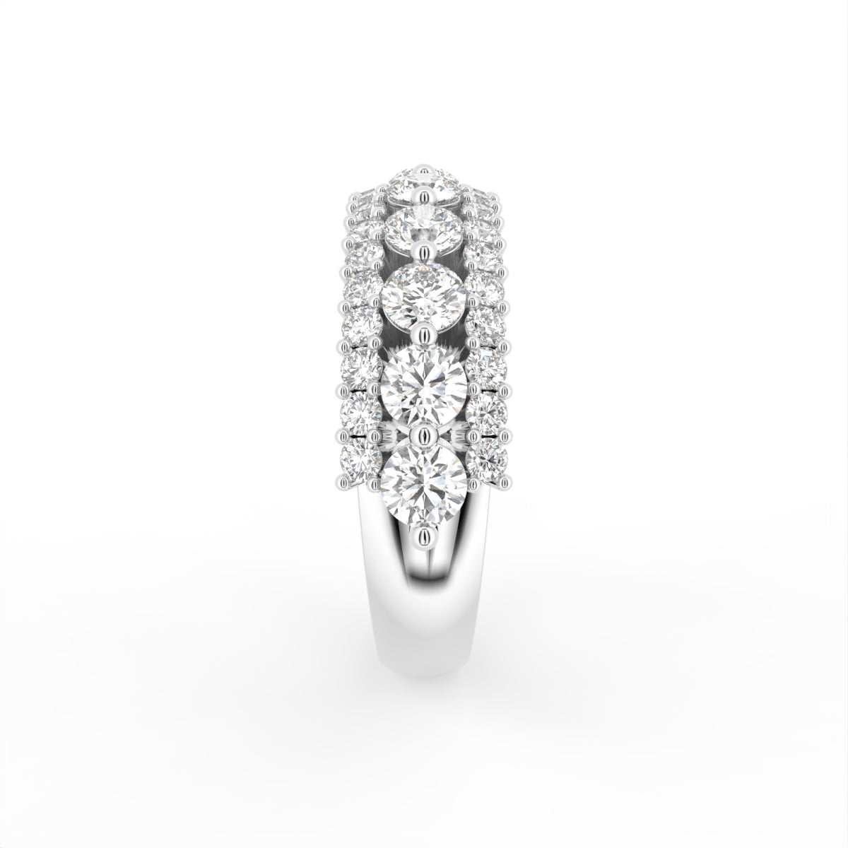 18K Rose Gold Eternity Round Diamond Ring — SIDE