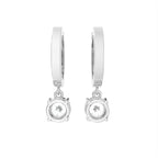 18K Round Drop Diamond Earrings — BACK