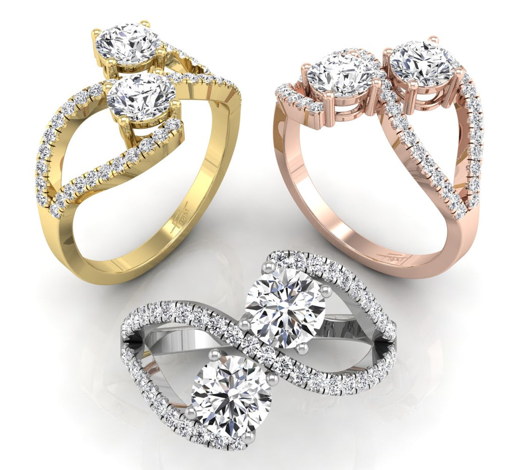 18K Bespoke Round Diamond Ring — 3 COLOR