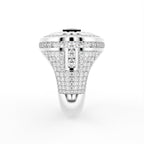 14K White Gold Bespoke Round Pave Diamond Ring — SIDE