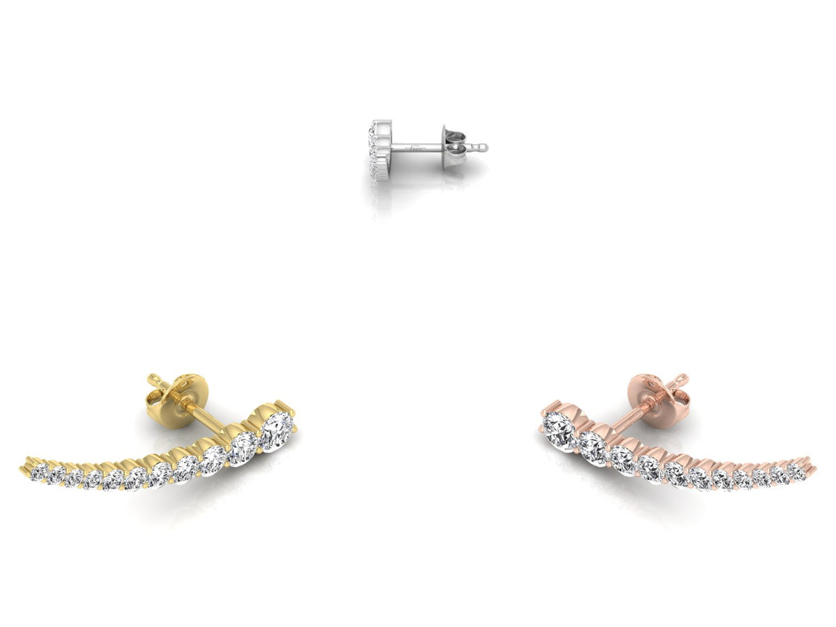 vimg:FJ4781|vimg:FJ4782|vimg:FJ4783|14K White Gold Bespoke Diamond Earrings — 3 COLOR