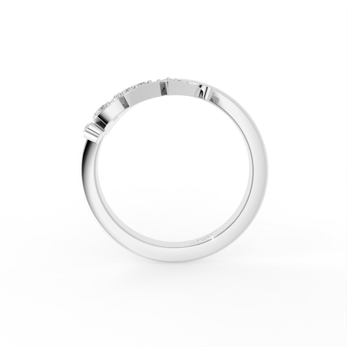 18K Leaf Diamond Ring — FRONT