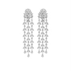 18K Floral Diamond Drop Earrings — BACK