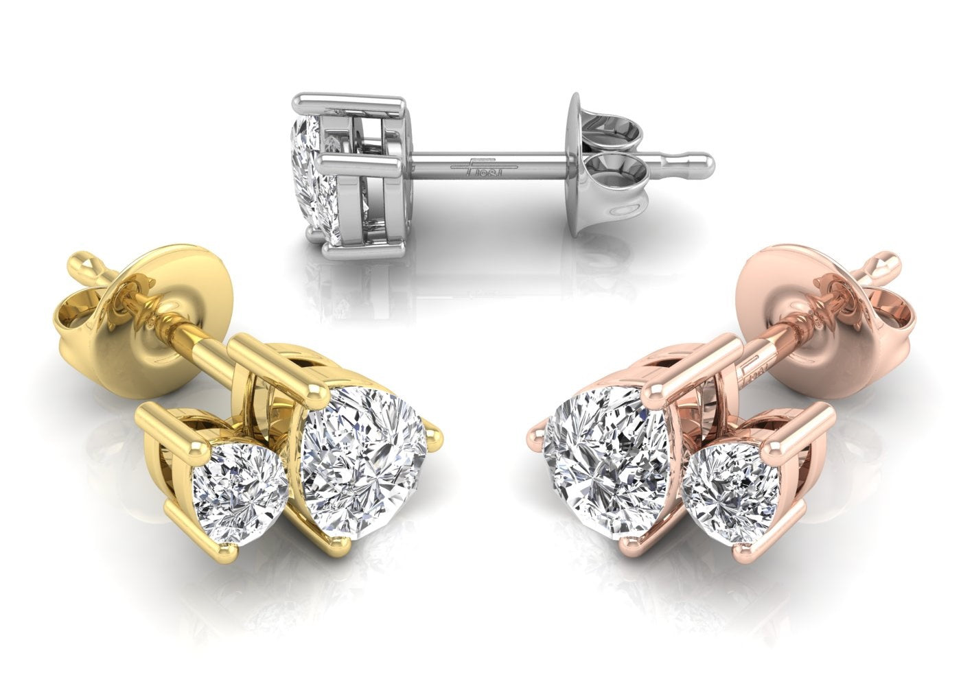 vimg:FJ4721|vimg:FJ6634|14K White Gold Pear Diamond Stud Earrings — 3 COLOR