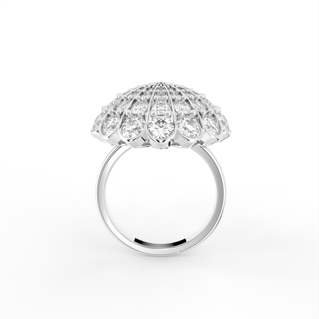 Sterling Silver Diamond Ring — FRONT/BACK