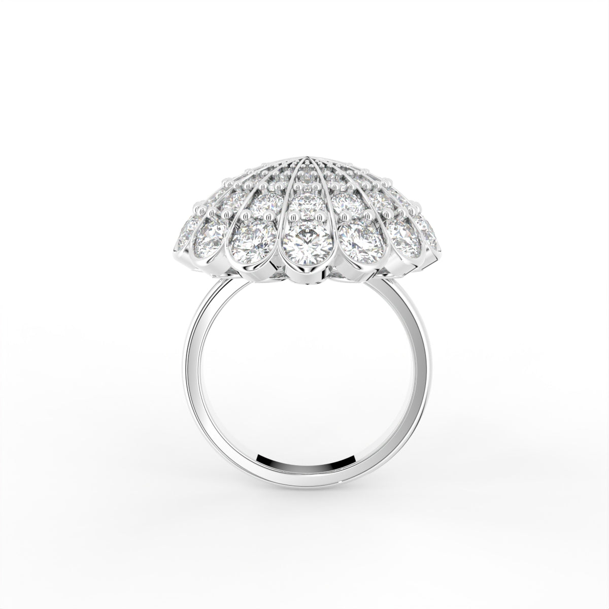 Sterling Silver Diamond Ring — FRONT/BACK