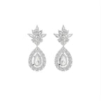 18K Pear Diamond Drop Earrings — BACK