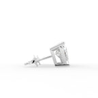18K Trillion Solitaire Diamond Earrings — SIDE VIEW