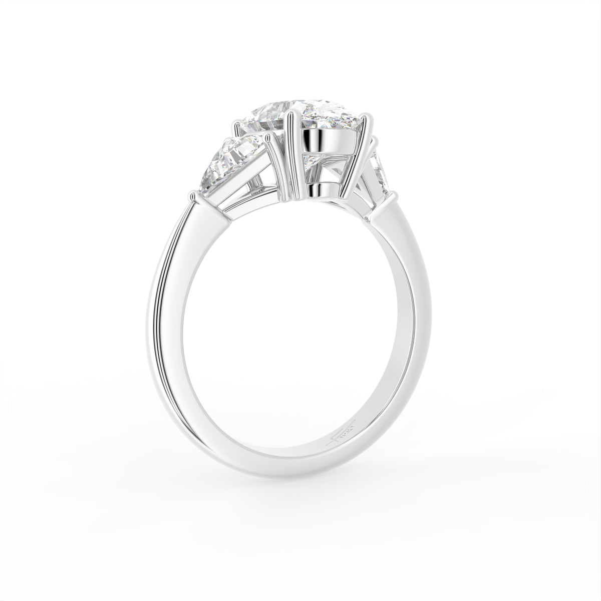 vimg:FJ6880|18K Trilogy Oval Diamond Ring — 3D VIEW