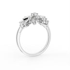 18K Floral Baguette Diamond Ring — 3D VIEW