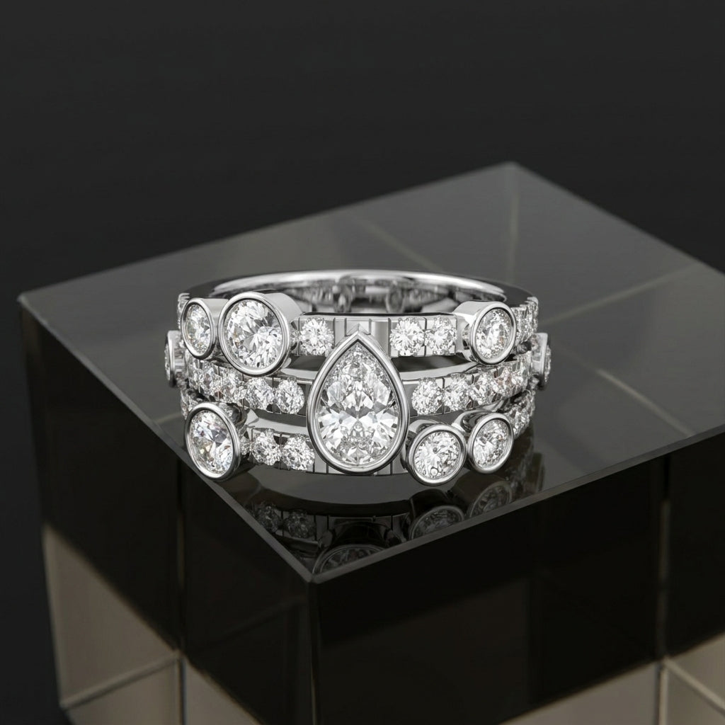 Sterling Silver Diamond Ring