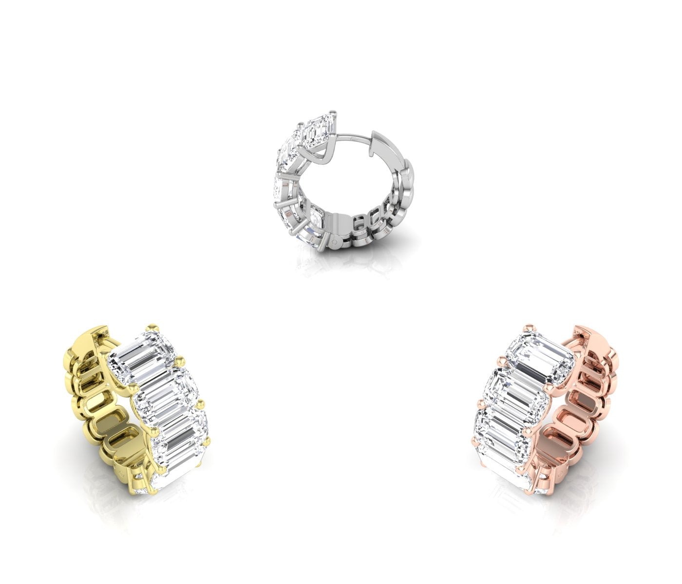 18K Ashoka Diamond Piercing Earrings — 3 COLOR