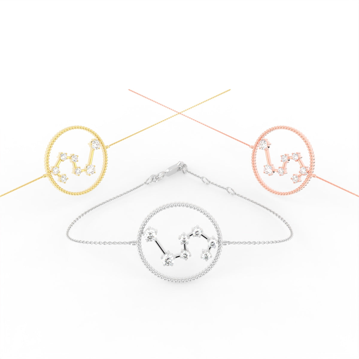 18K Leo Constellation Diamond Bracelet — 3 COLOR