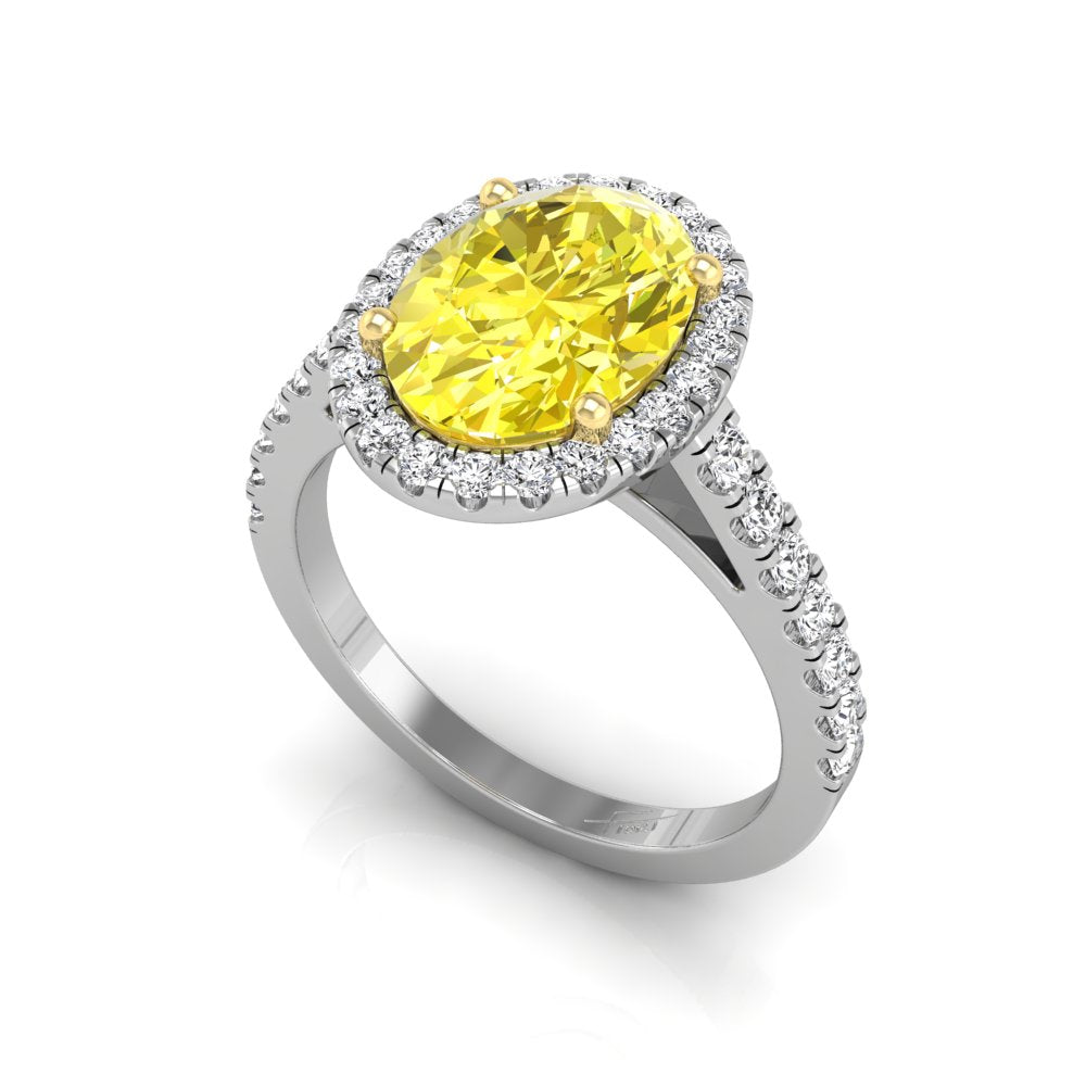 vimg:Z00229|18K Oval Diamond Solitaire Halo Ring — 3D VIEW