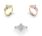 vimg:FJ5236|vimg:FJ5342|14K Halo Marquise Diamond Ring — 3 COLOR