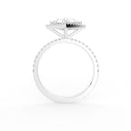 18K White Gold Kite Solitaire Diamond Ring — FRONT