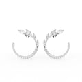 18K Mixed Cut Hoop Diamond Earrings — TOP