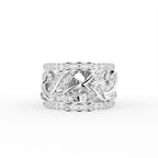 18K Leaf Eternity Diamond Ring — TOP