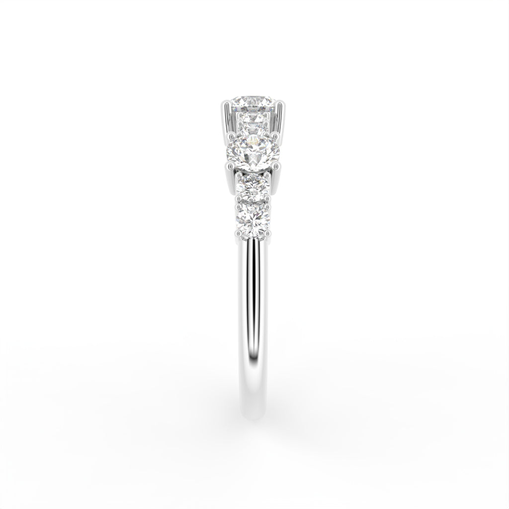 18K Half Eternity Diamond Ring — SIDE