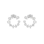 18K White Gold Mixed Shape Diamond Earrings — BACK