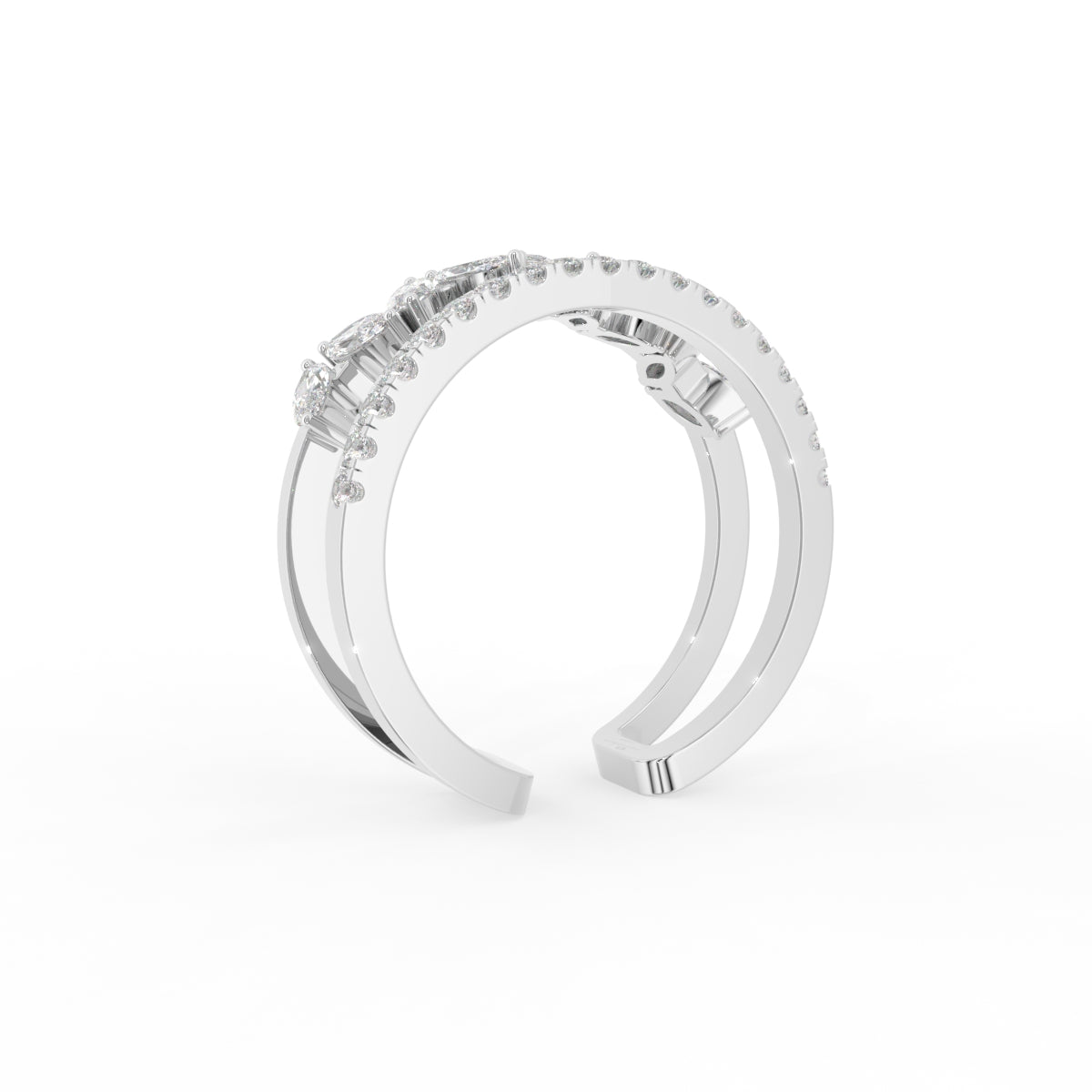 18K Bespoke Marquise Diamond Ring — 3D VIEW