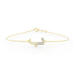 18K Arabic Alphabet Diamond Bracelet — FRONT